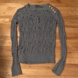 BALMAIN Knit Blue Sweater with side buttons